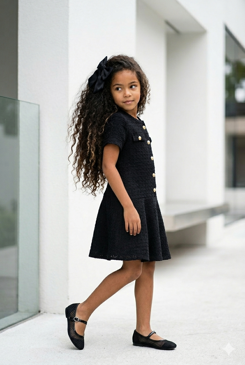 Robe noir trapèze enfant