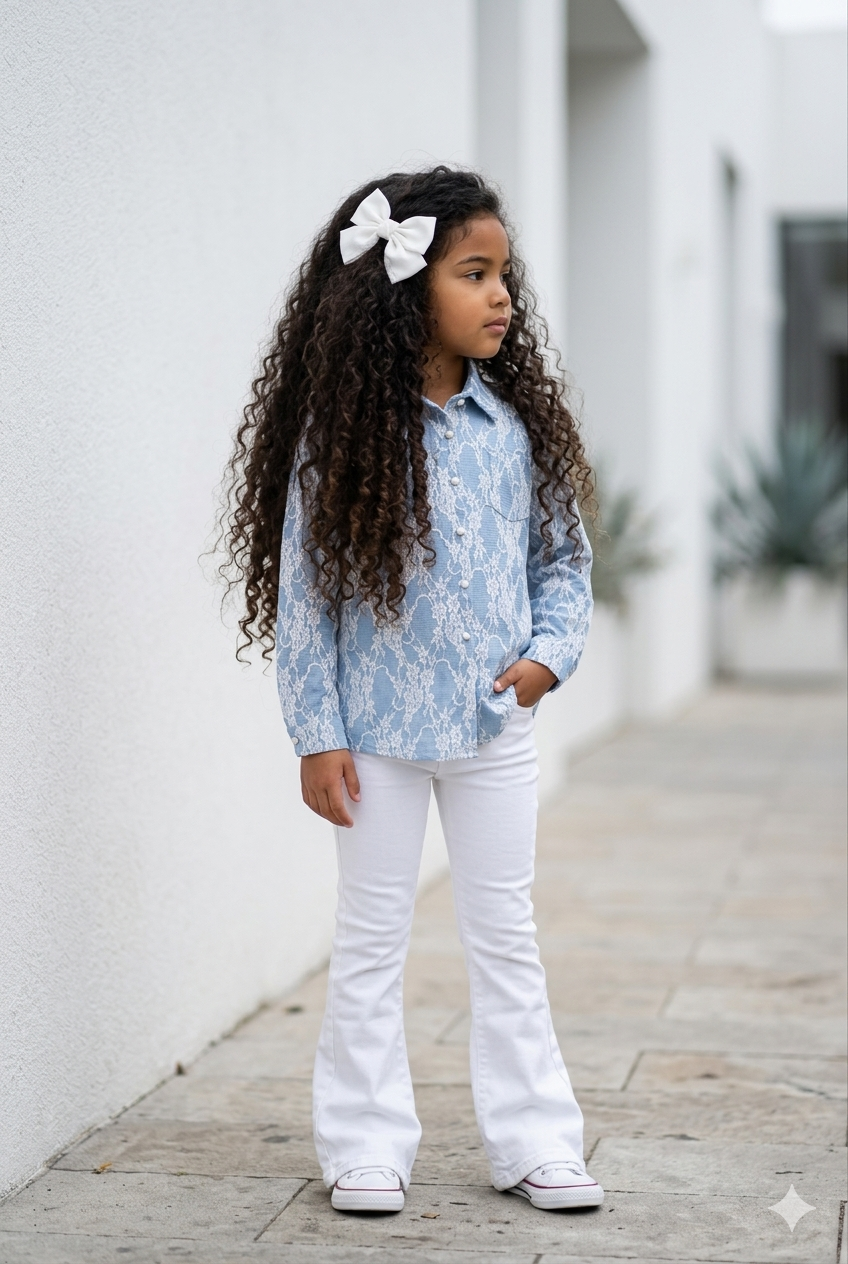 chemise à dentelle enfant