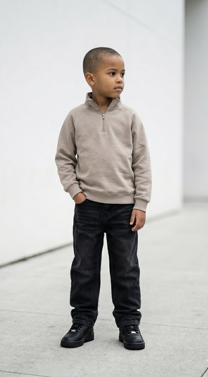 sweat enfant taupe garçon