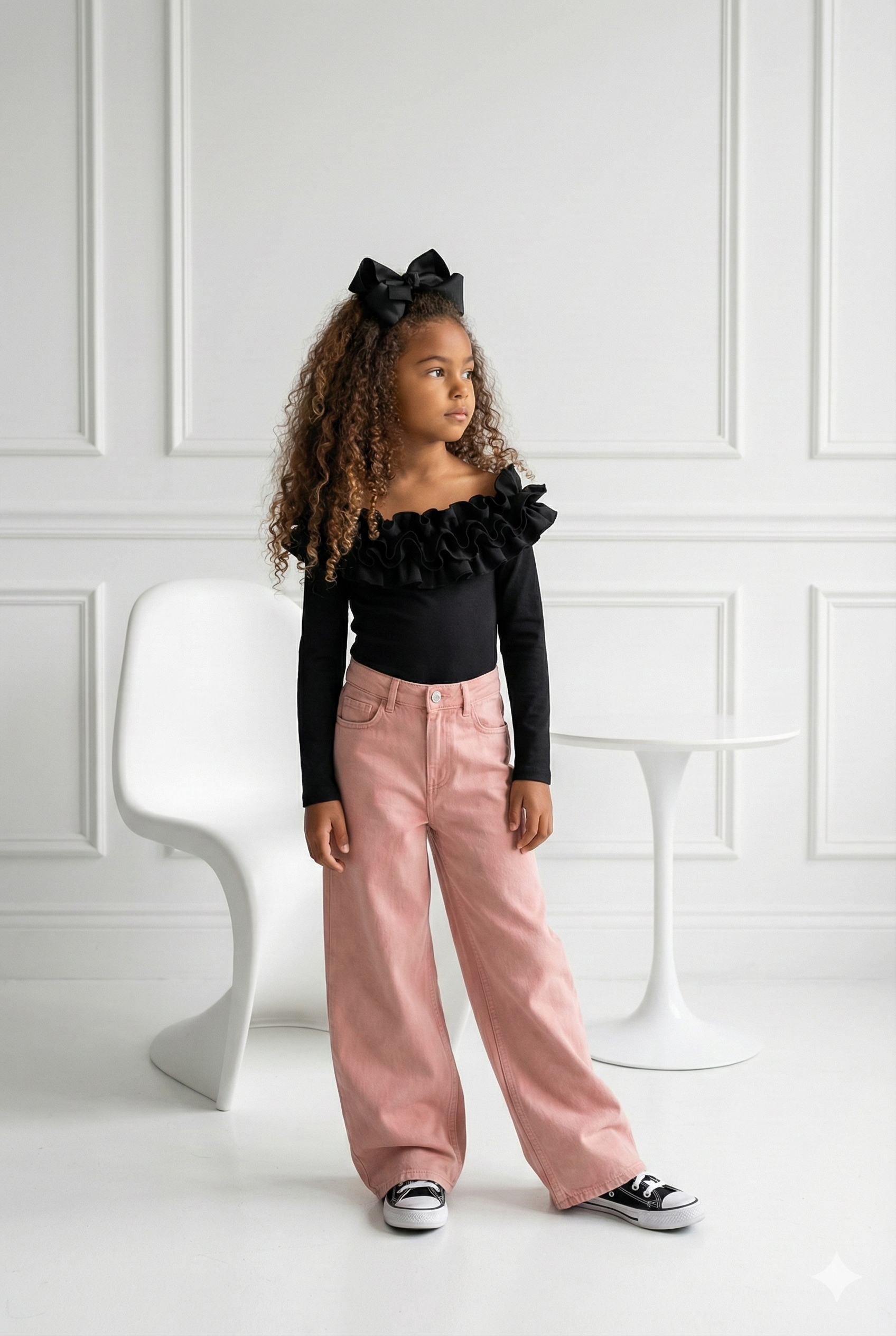 jeans enfant vieux rose