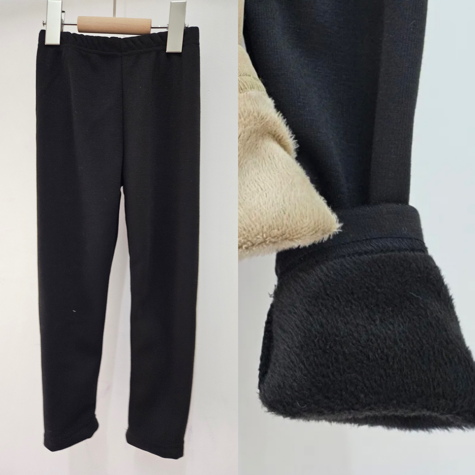 legging noir fourré enfant