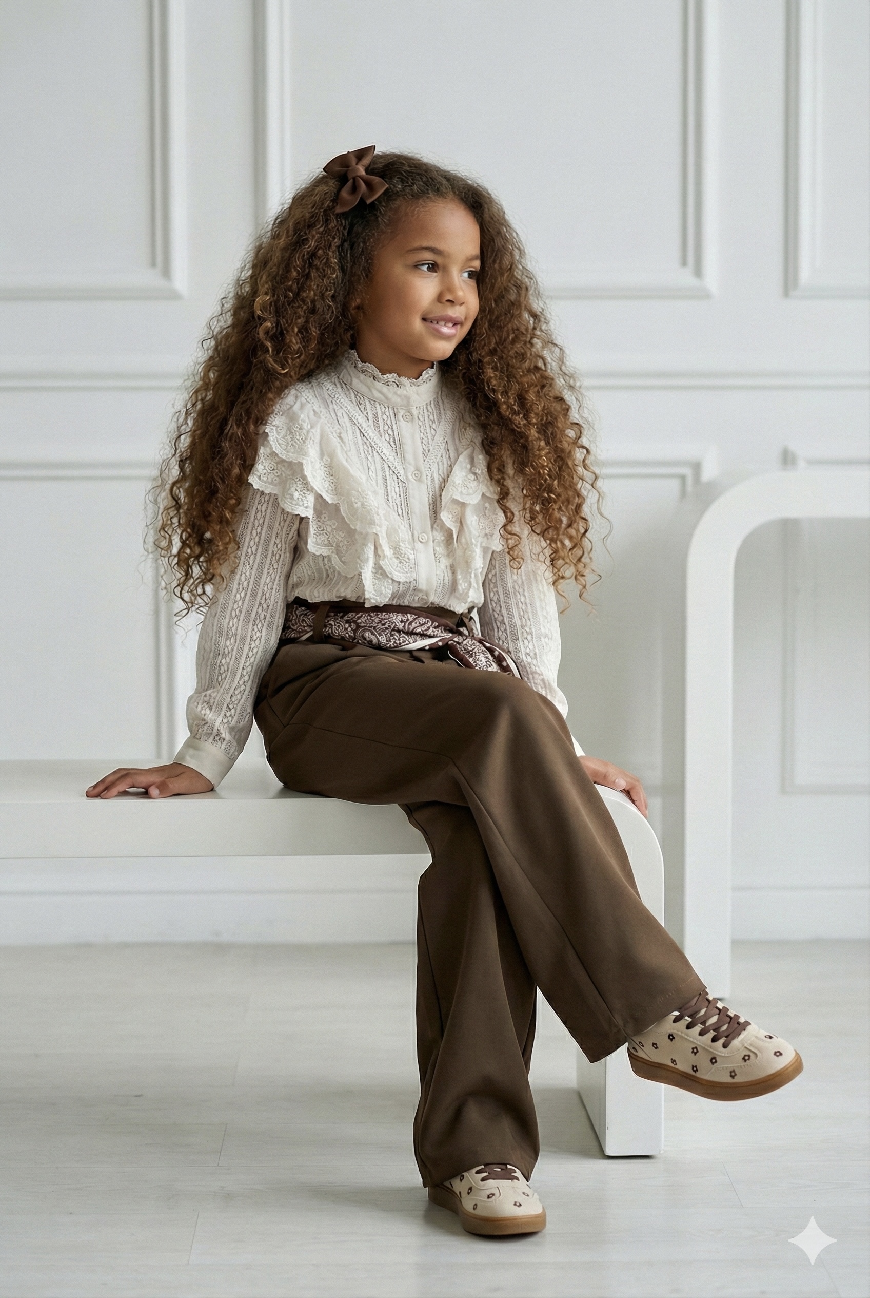chemise dentelle beige bohème enfant