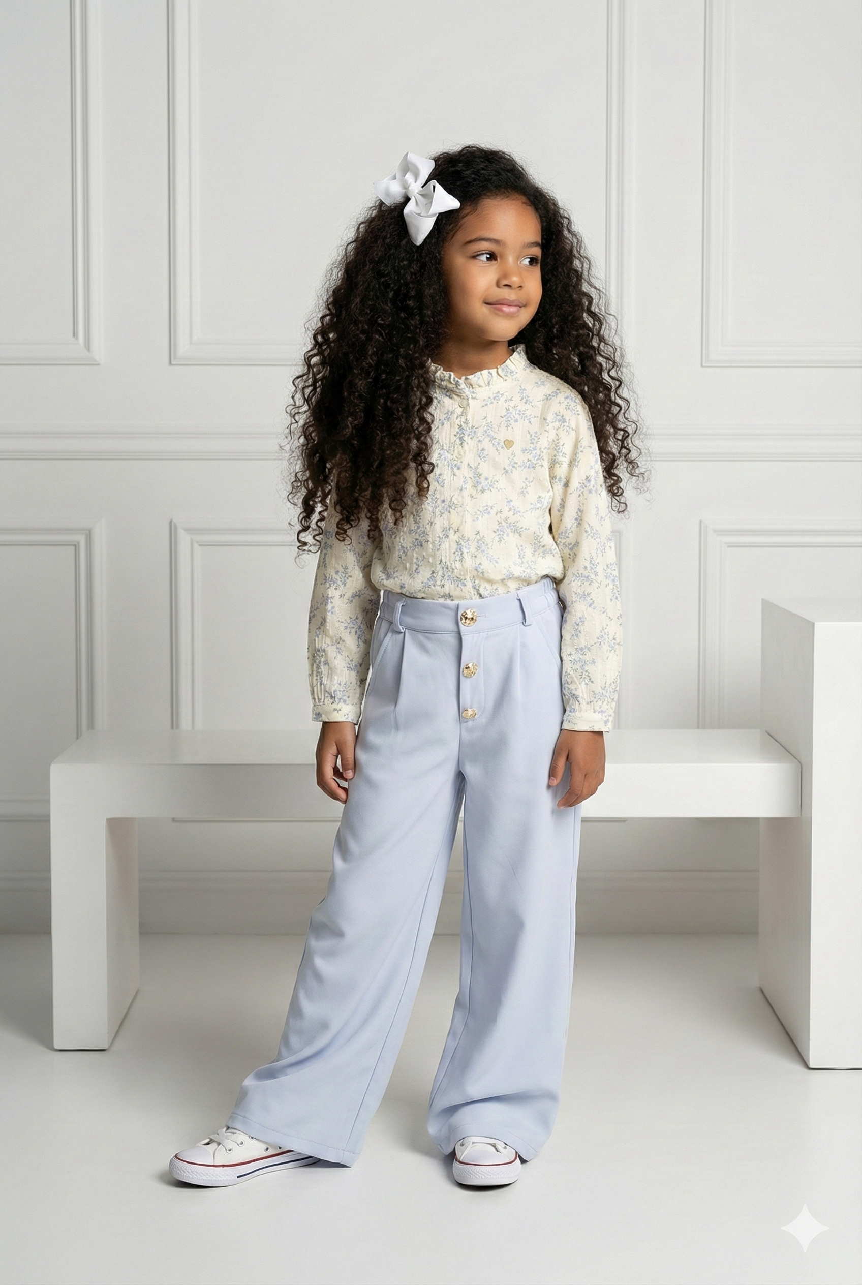 chemise fleur cœur doré enfant