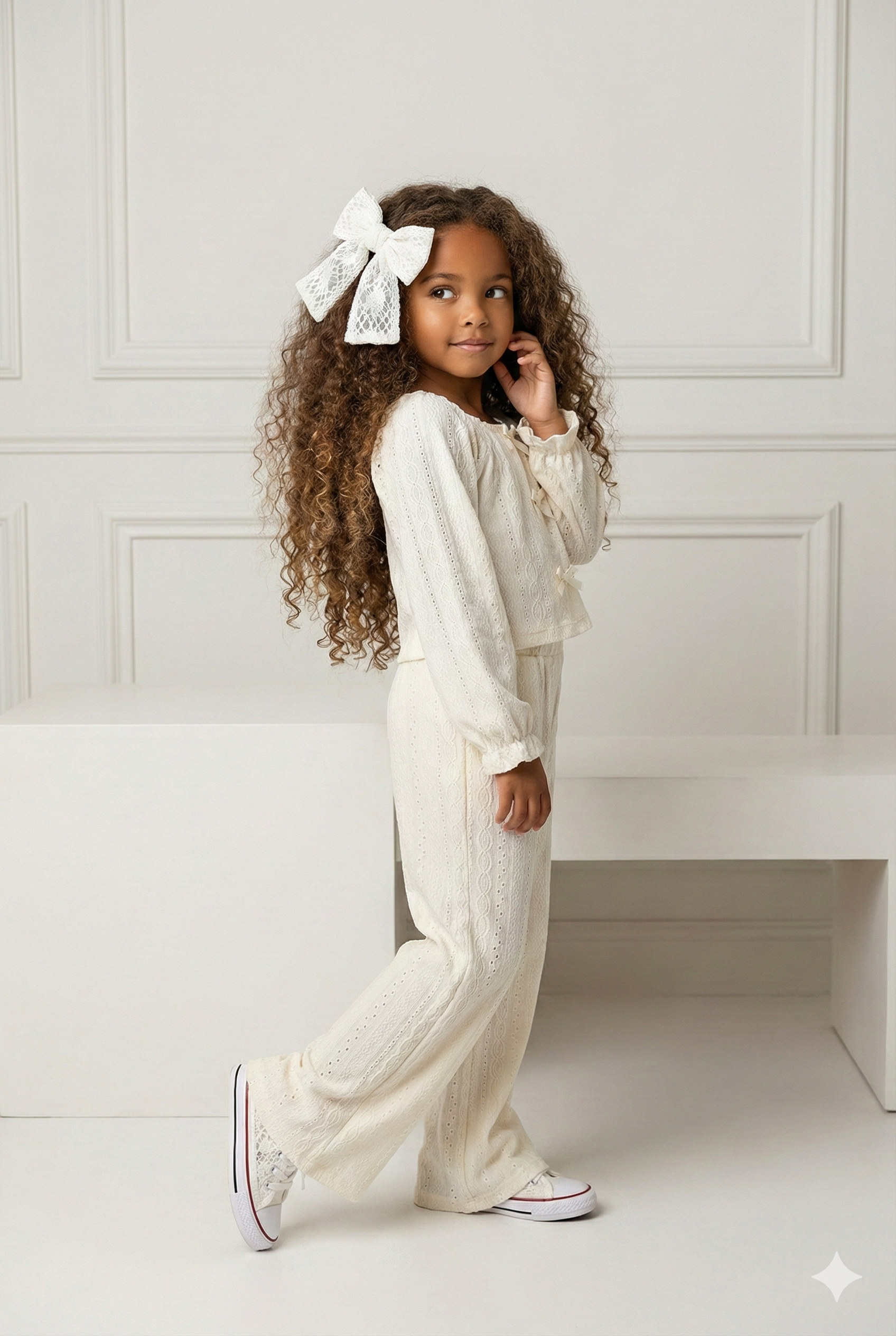 ensemble dentelle beige enfant
