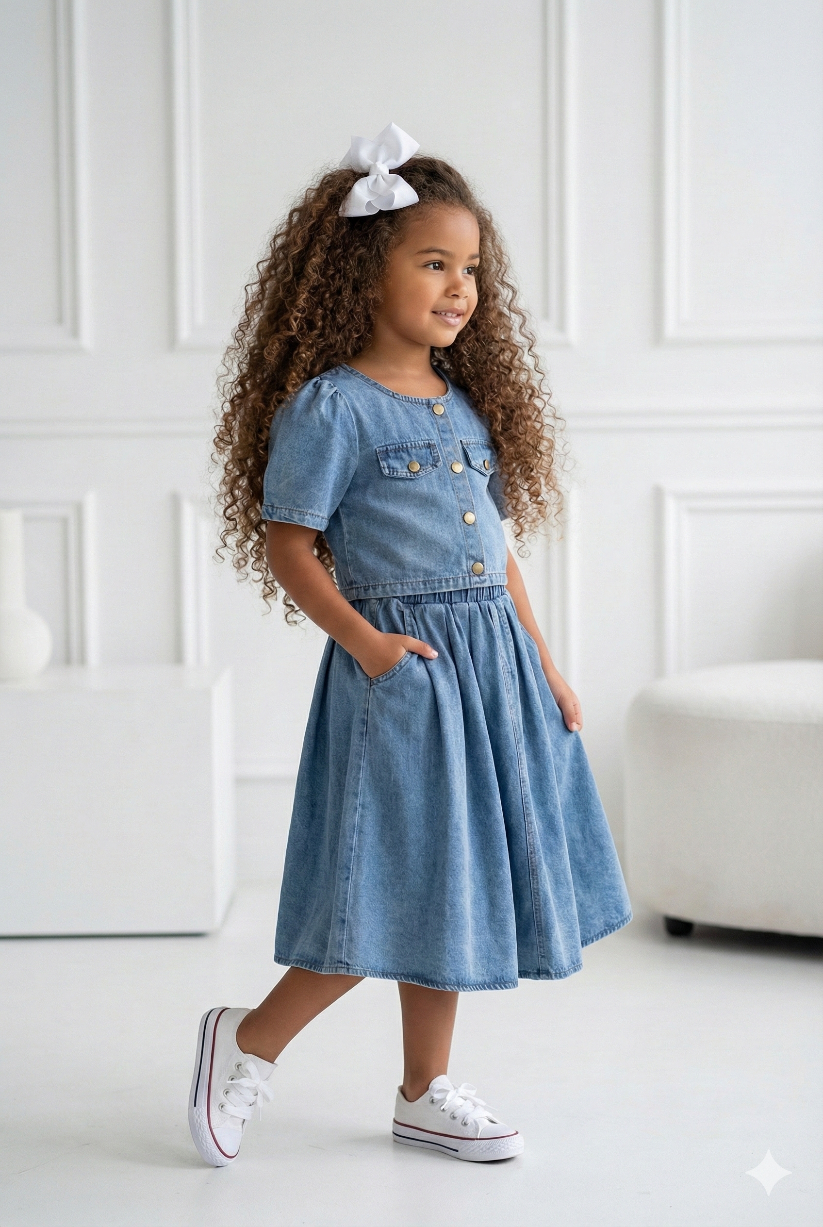 ensemble jeans jupe enfant