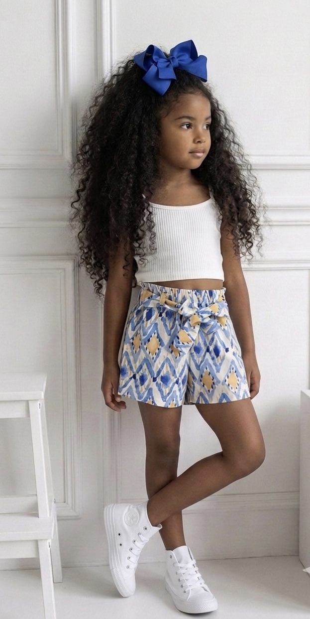 ensemble top nœud bleu enfant