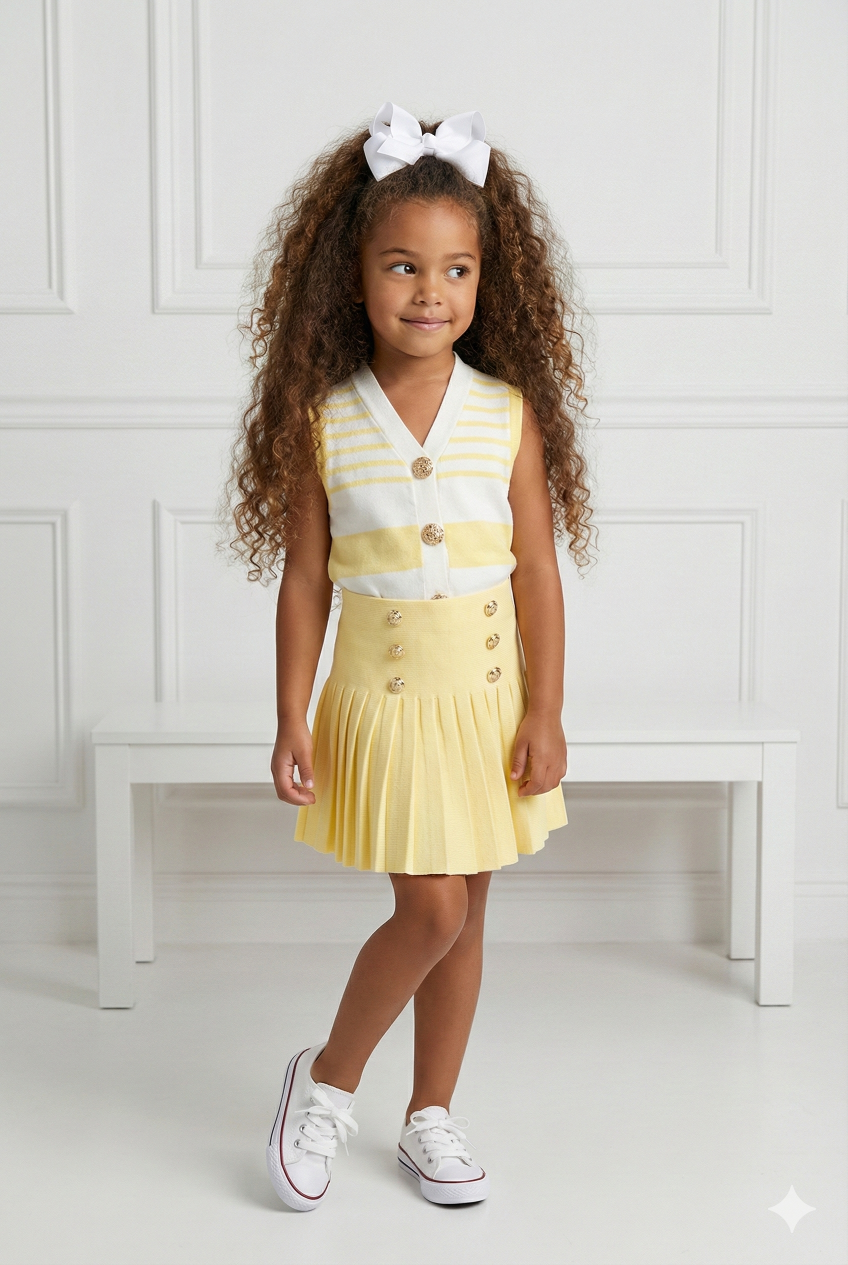 gilet rayé jaune enfant