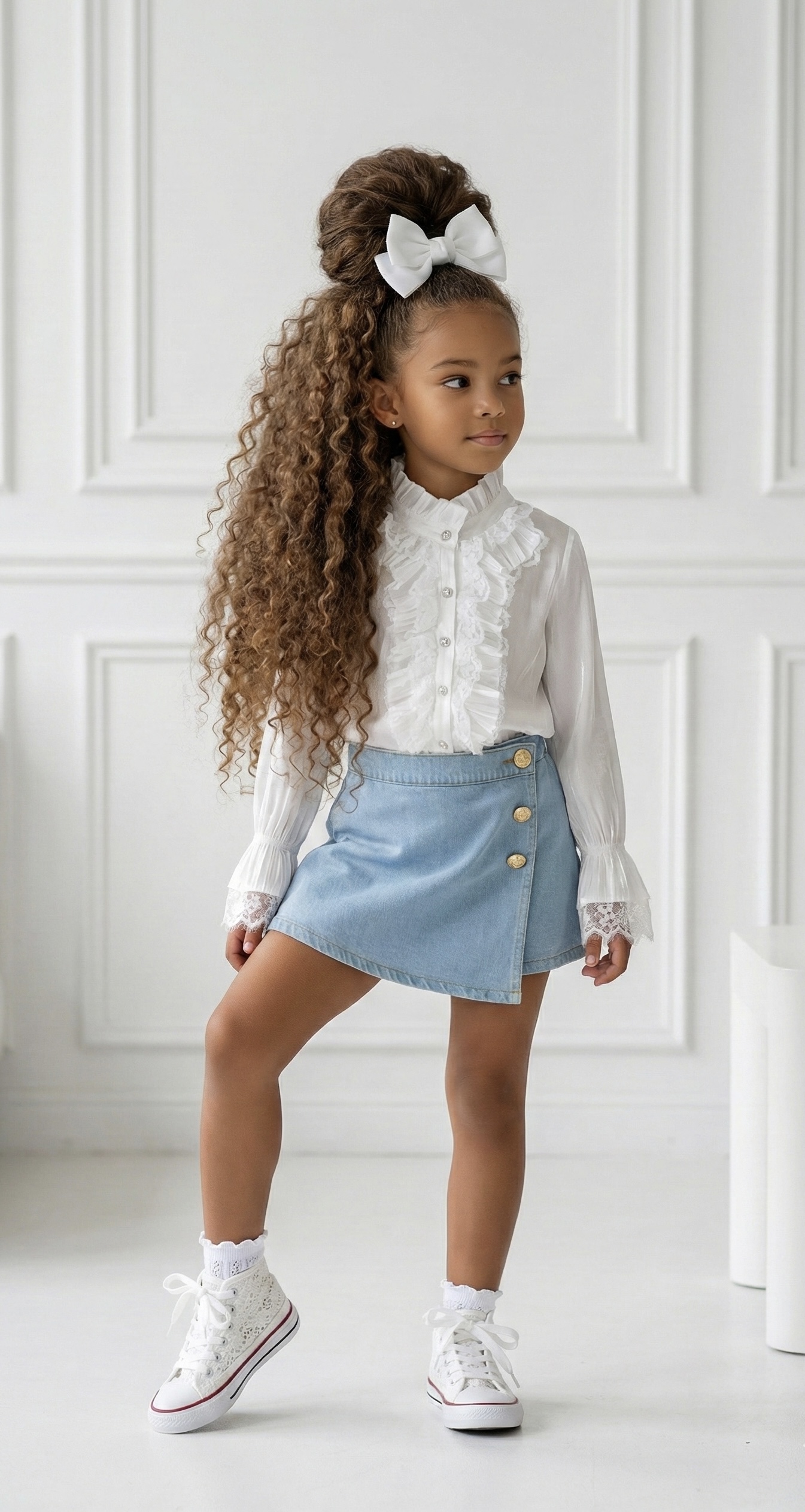 jupe short enfant bleu clair