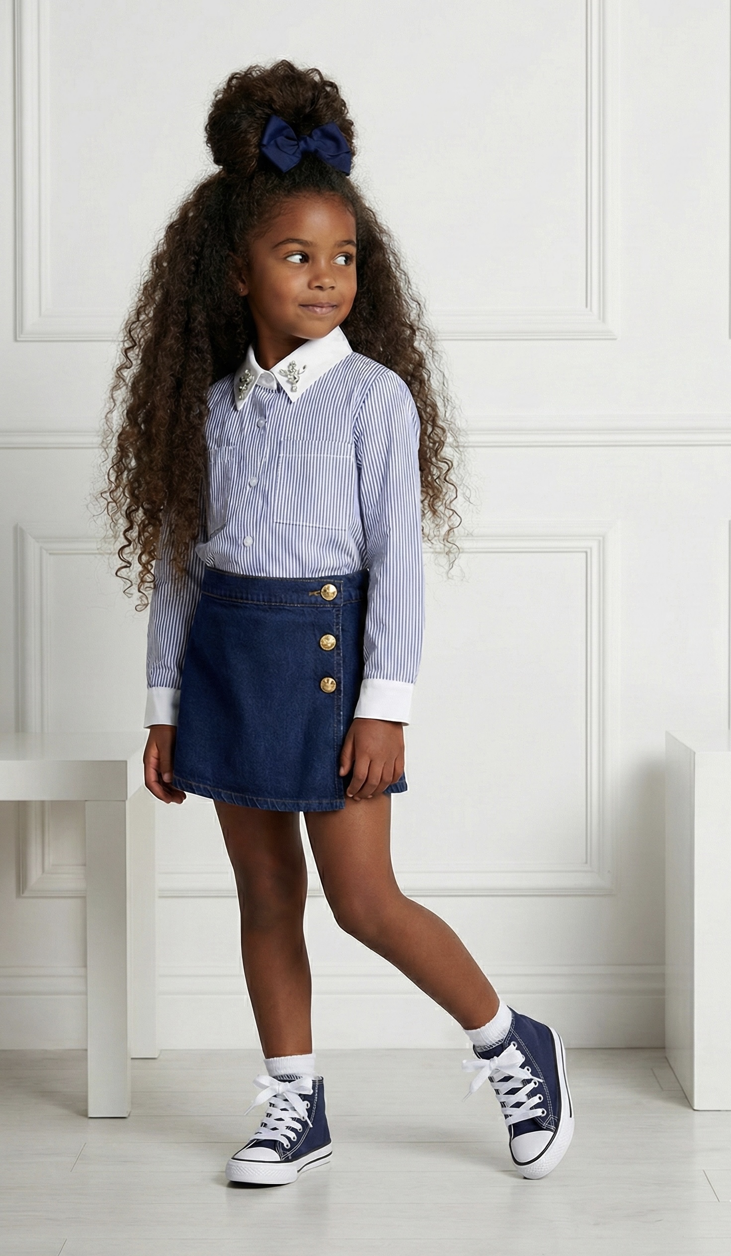 jupe short enfant  bleu marine