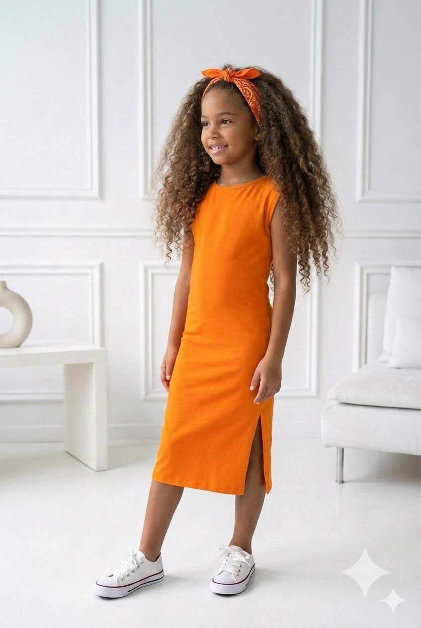 robe avec bandana orange enfant