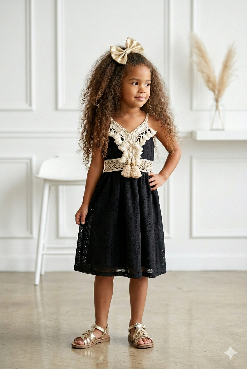 robe bohème noir enfant