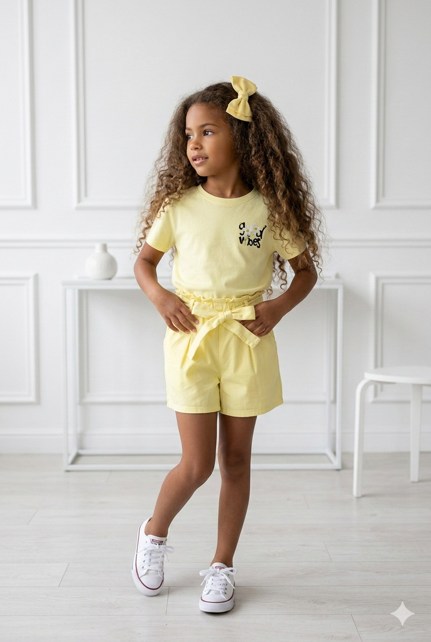 short jaune enfant