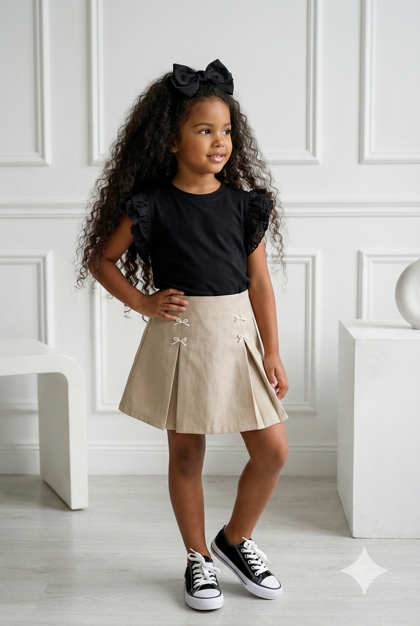 t-shirt volant noir enfant