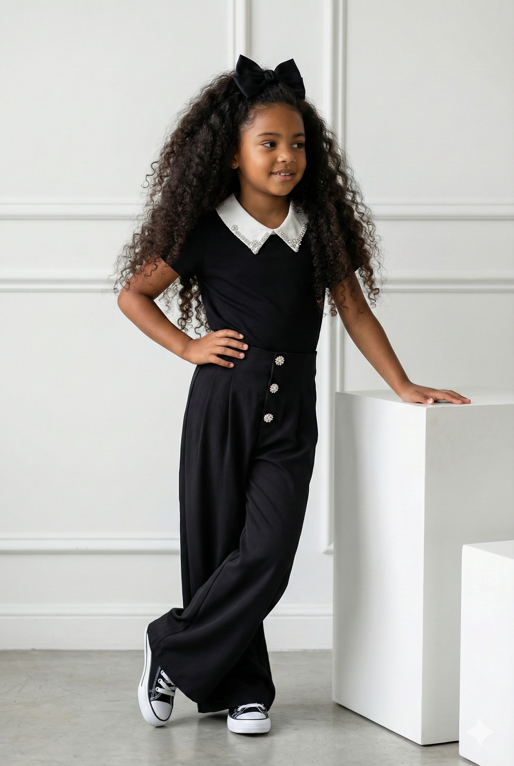 pantalon bouton strass enfant