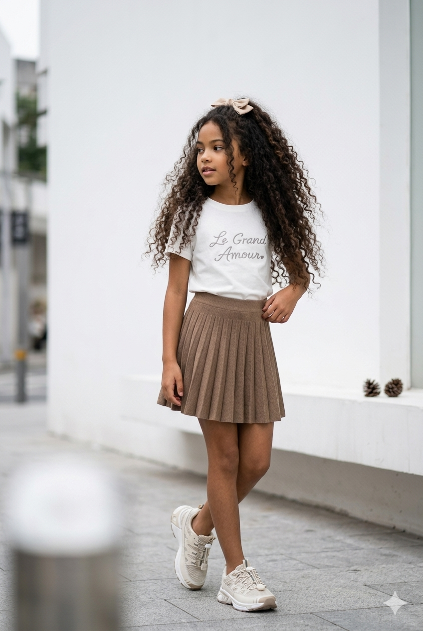 T-shirt enfant blanc brodé « Le Grand Amour »