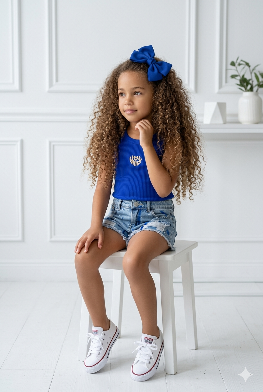 débardeur bleu roi enfant