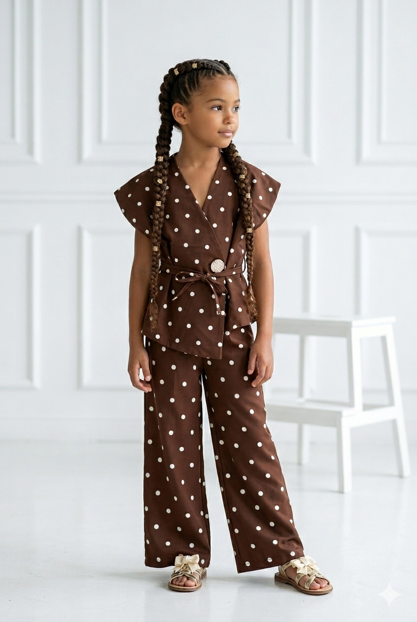ensemble à pois enfant