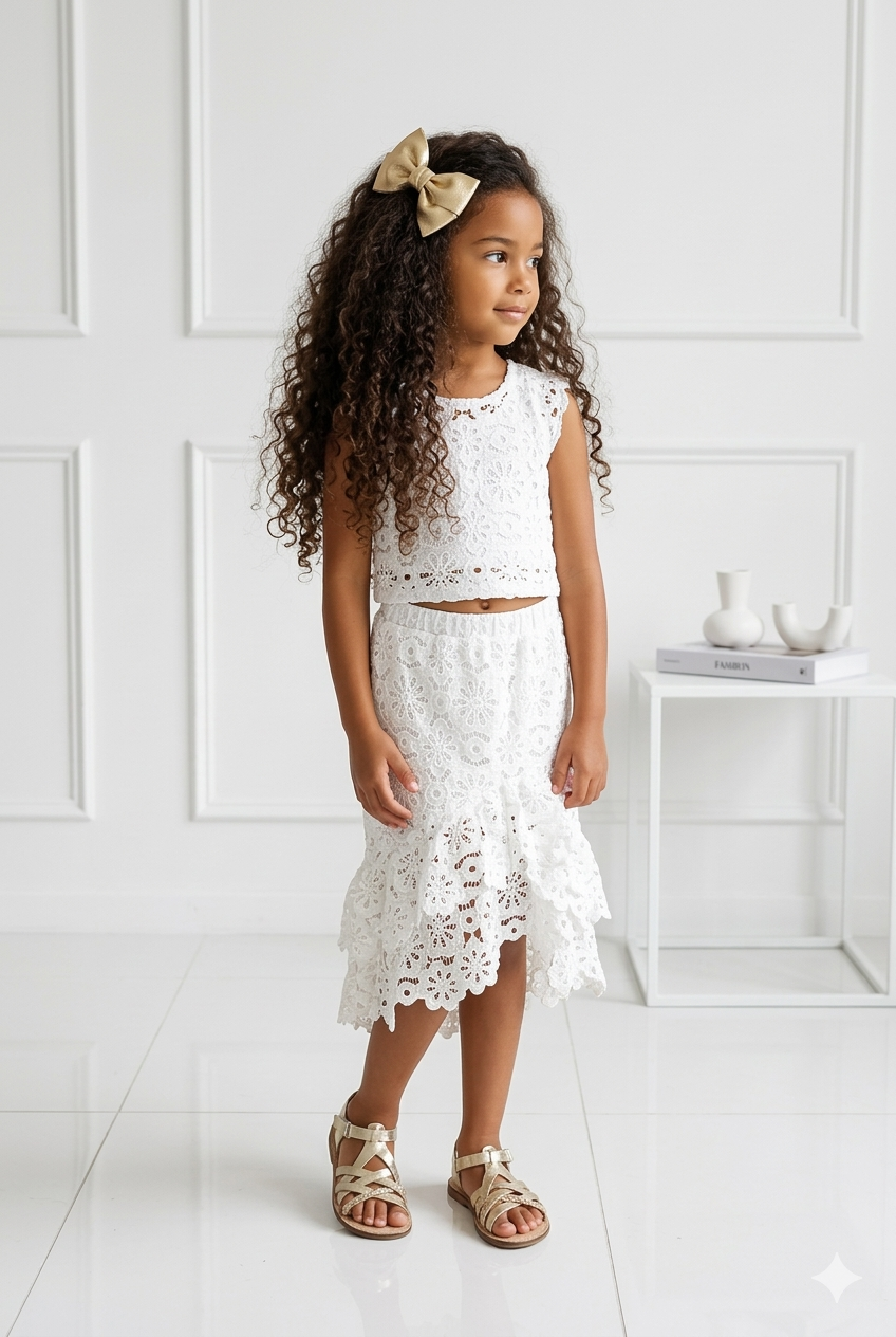 ensemble jupe blanche enfant