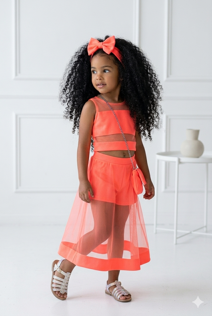 ensemble jupe sac et bandeaux enfant