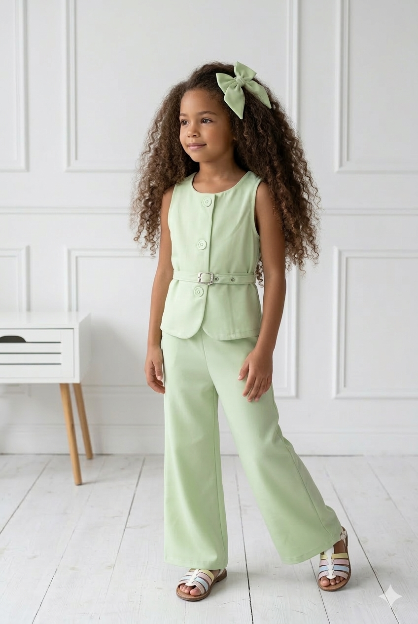 ensemble tailleur vert enfant