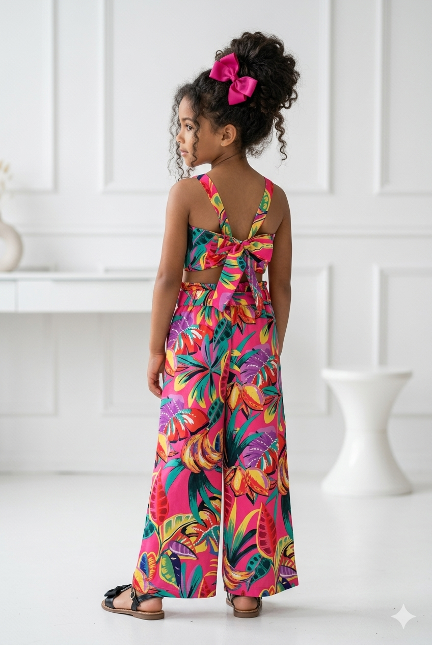 ensemble tropical Fuchia enfant