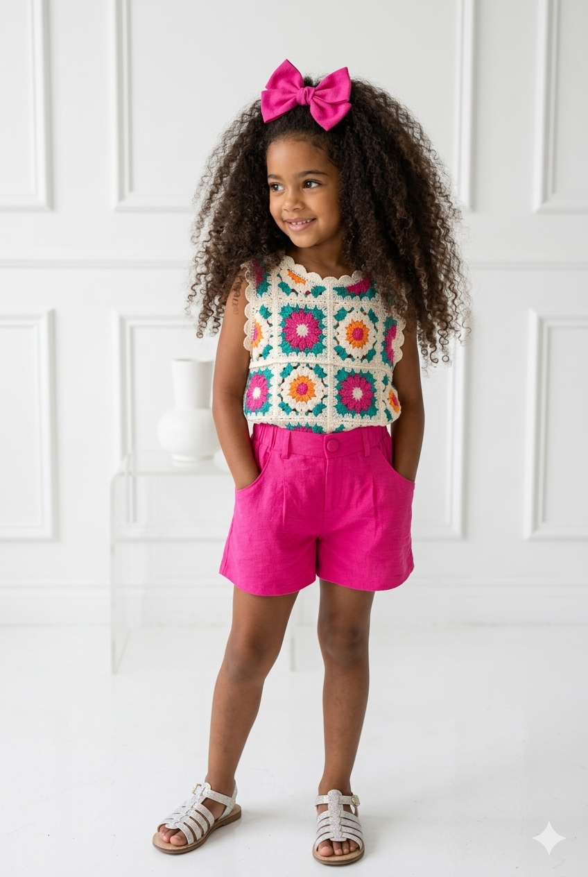 short fuchia enfant