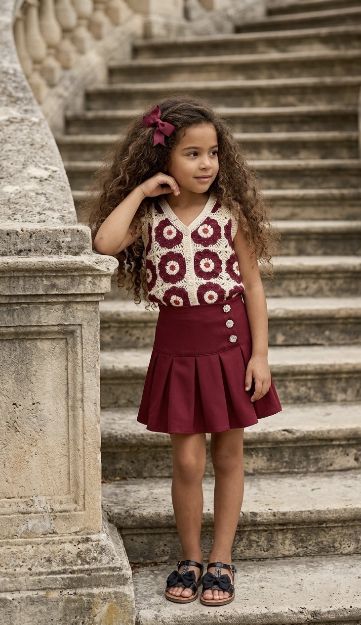 jupe bordeaux enfant