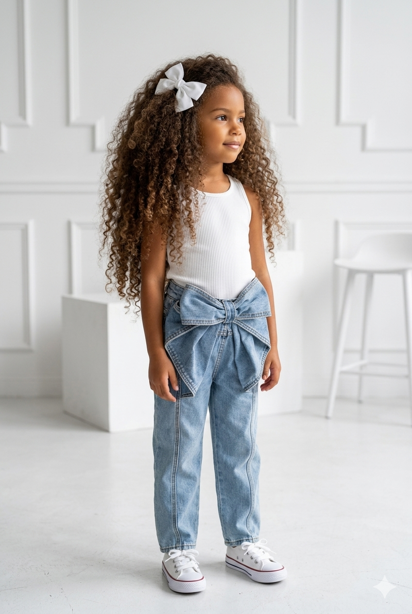 jeans nœud enfant
