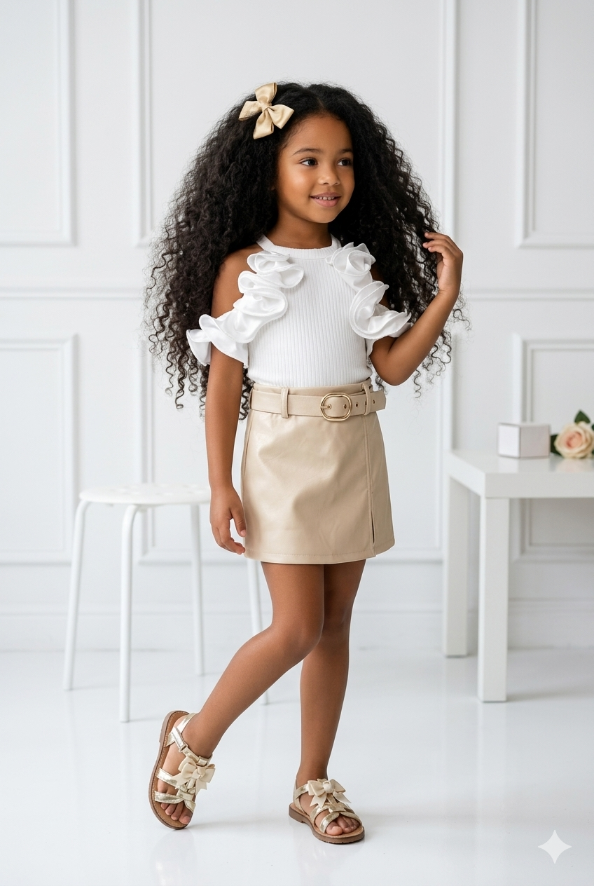 jupe short doré enfant