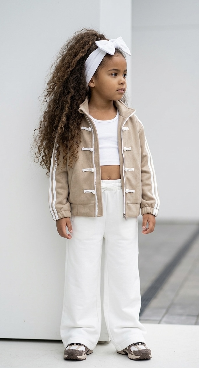 Pantalon jogging large blanc enfant