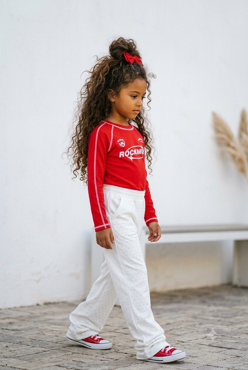 pantalon jogging blanc strass enfant