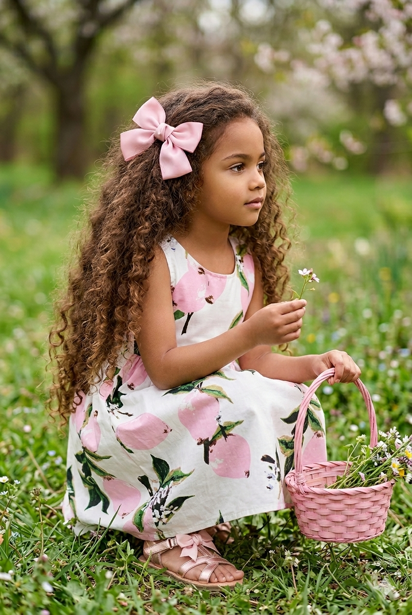 robe fleuri avec nœud au dos enfant