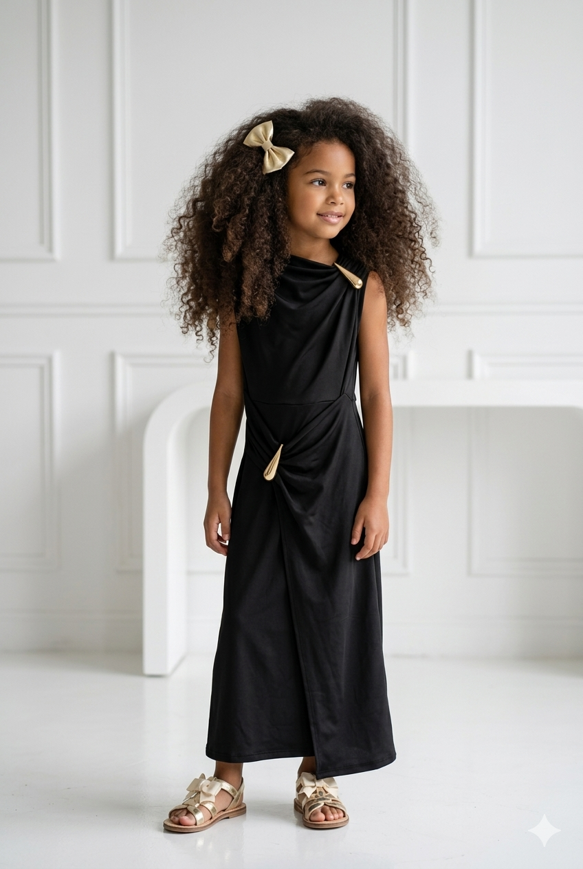robe longue noir classe enfant