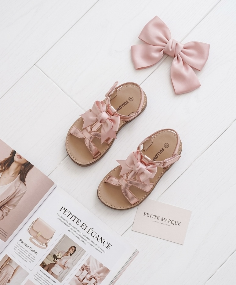 sandale nœud rose enfant