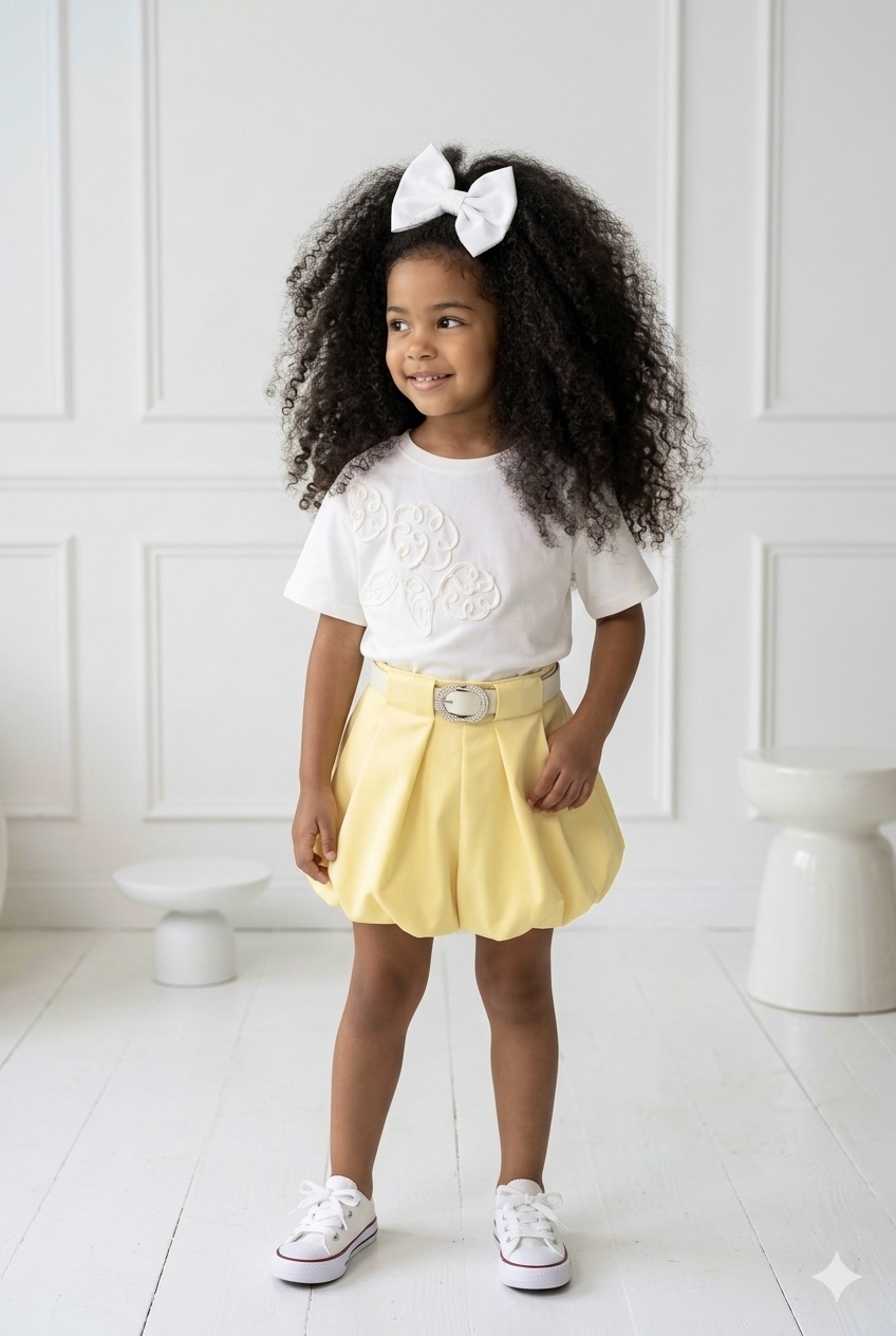 short boule jaune enfant