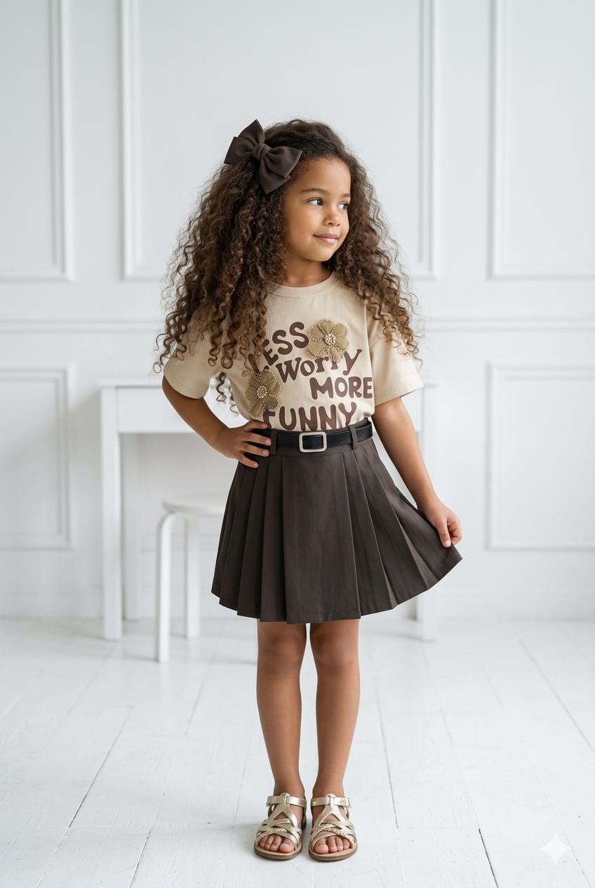 tee shirt beige fleur enfant