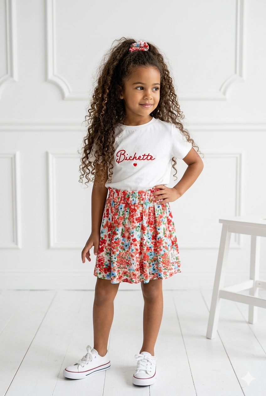 tee shirt bichette rouge enfant
