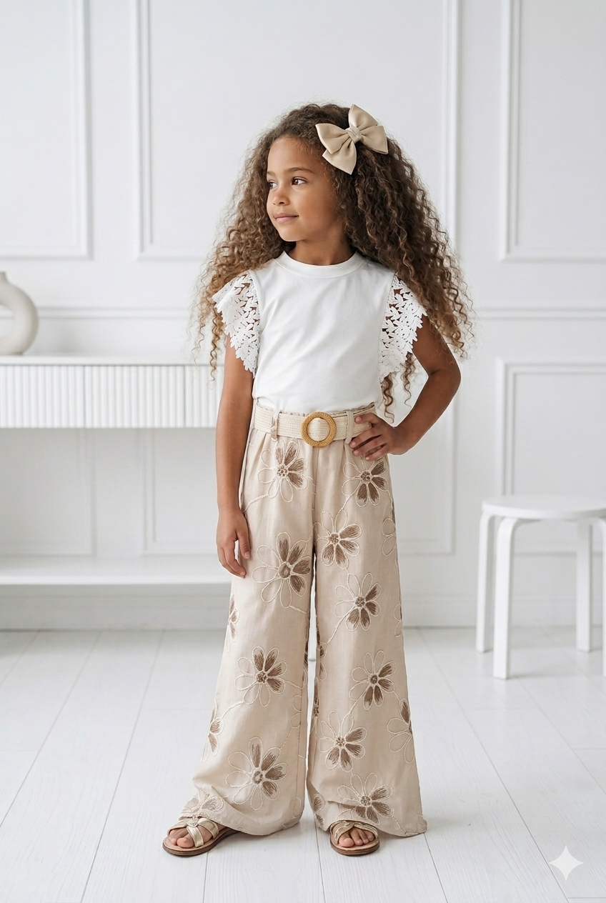 top blanc dentelle enfant