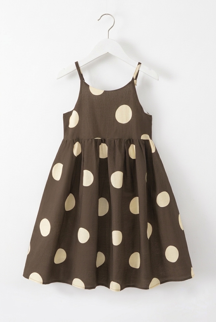robe marron à pois enfant