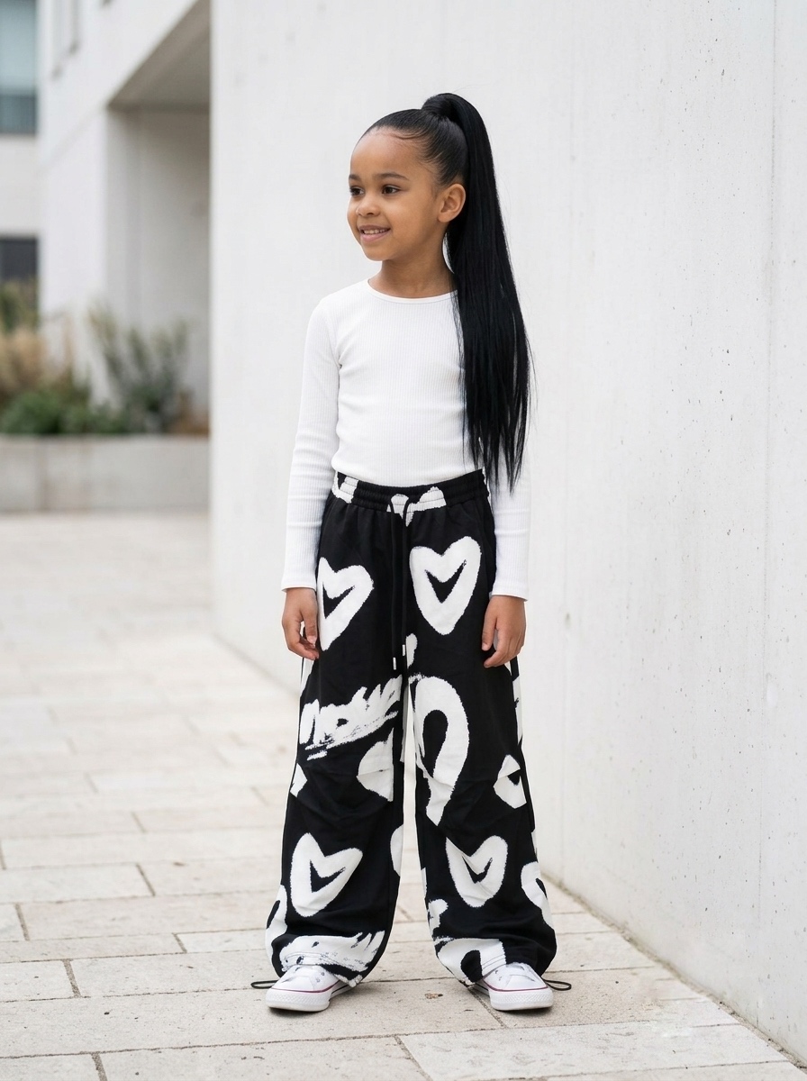 Jogging Enfant : Imprimé Cœurs & Style Streetwear