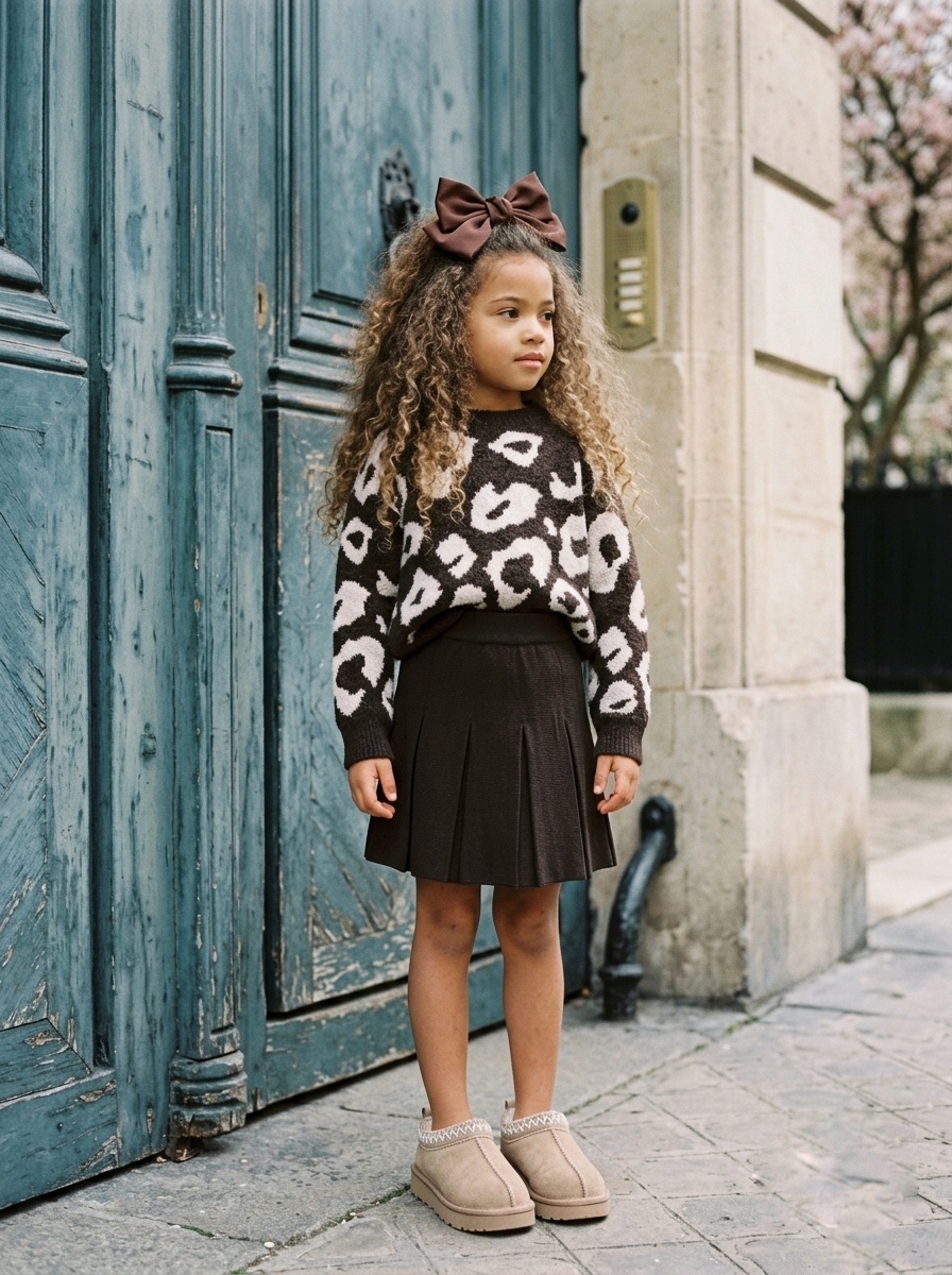jupe maille choco enfant