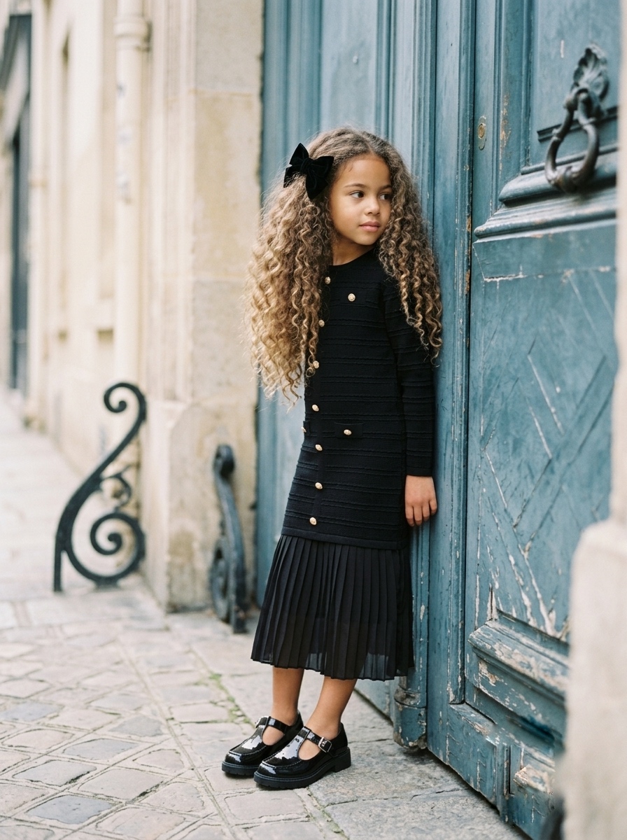 Robe Longue Chic Enfant « Inspiration Parisienne »