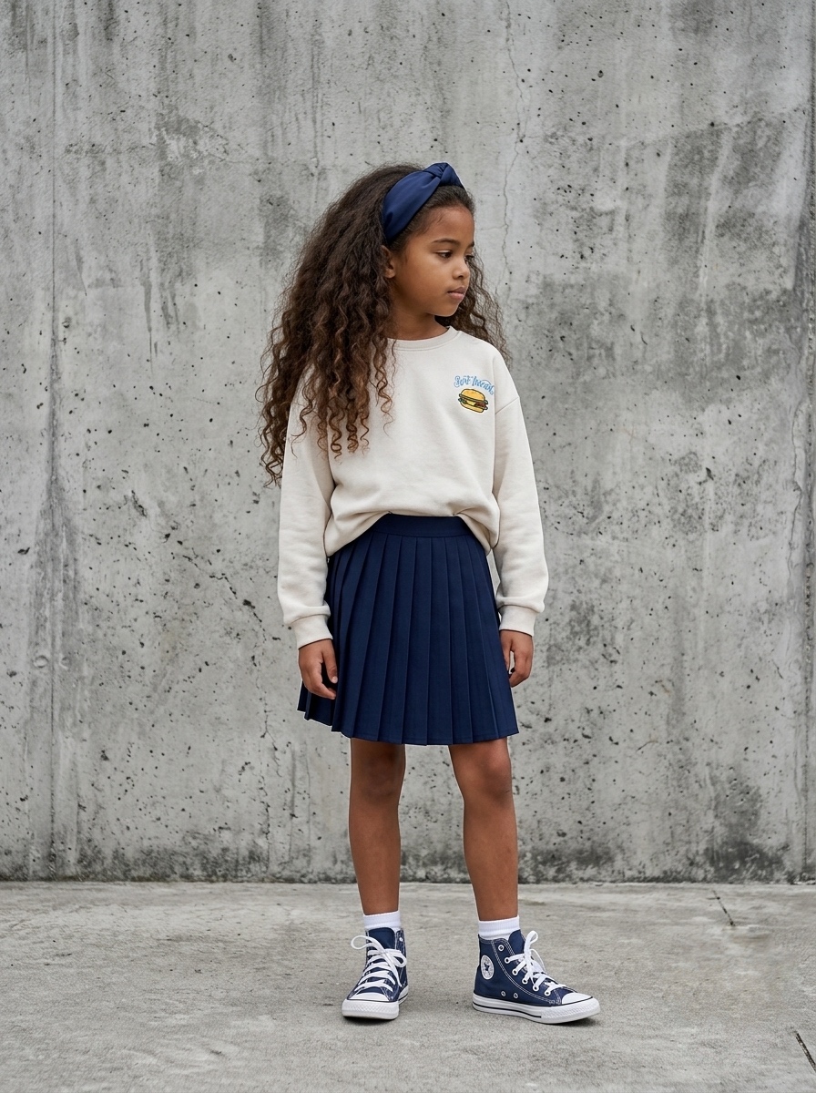 Sweat Enfant « Hamburger » Beige