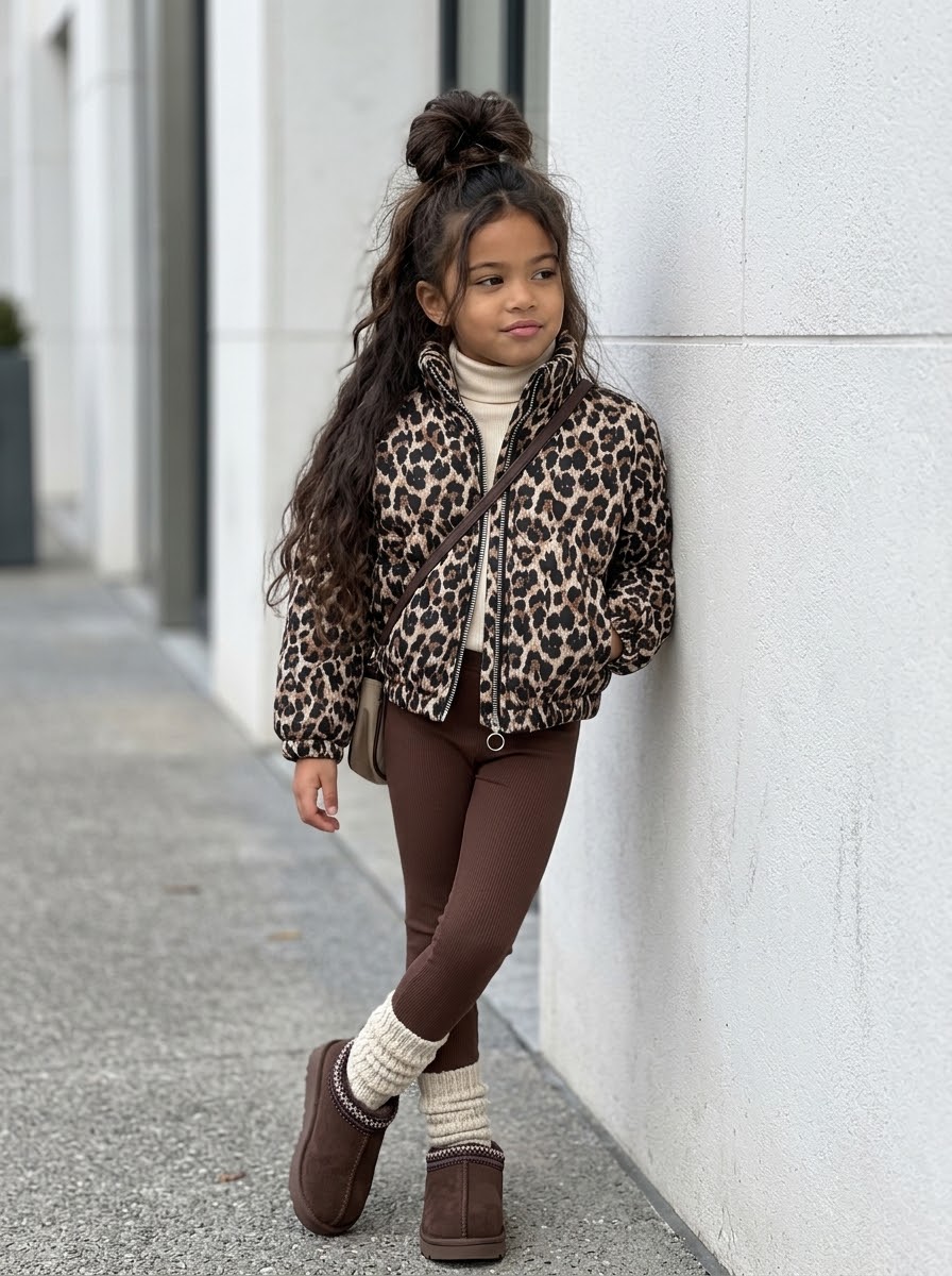 Legging Enfant Côtelé Marron Chocolat – Confort et Style