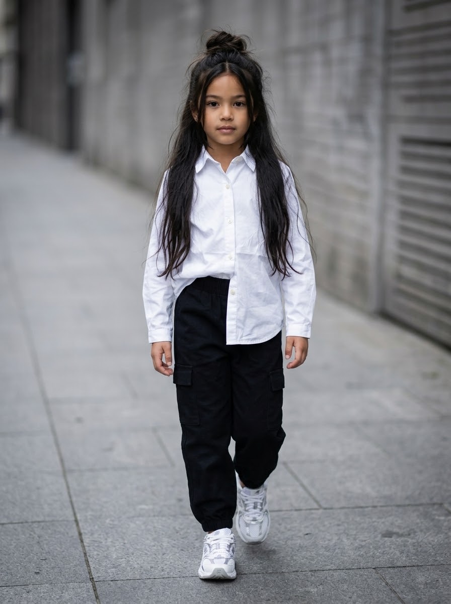 Chemise blanche enfant, coupe ample